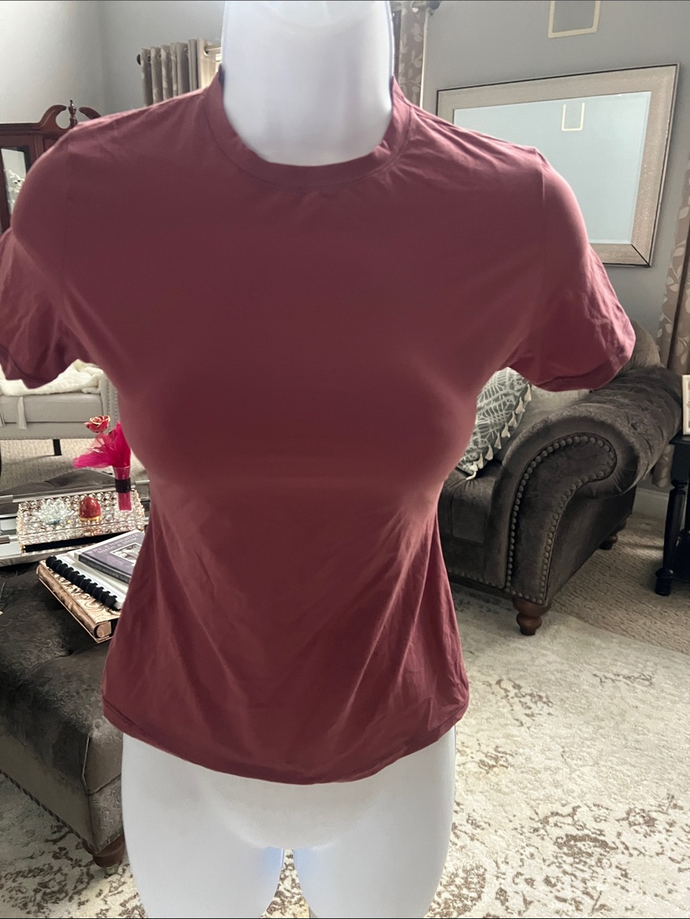Skims fits everybody Tshirt,Women's Short-Sleeve Crewneck Tee - Dusty Rose